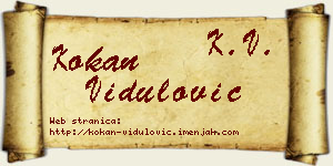 Kokan Vidulović vizit kartica